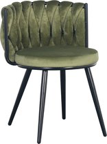 Lucy’s Living Luxe Eetkamerstoel MOON Groen – ø 53x56x70 cm – hotel chique - binnen – meubilair – meubels – stoelen – wonen – interieur