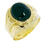 Gouden Herenring Jade 14 karaats