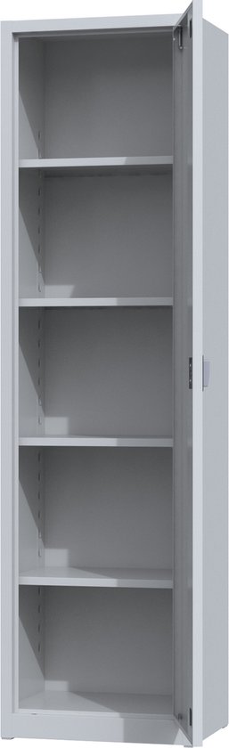 Metalen archiefkast - 180x50x38 cm - Lichtgrijs - Met slot -  draaideurkast,... | bol.com