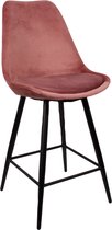 Lucy’s Living Luxe Barkruk LEAVE ME Roze – 104 x 54,5 x 47 cm - Barkrukken  - Barstoel Kruk - Barstoelen met rugleuning – Keukenstoel – stoelen - meubels