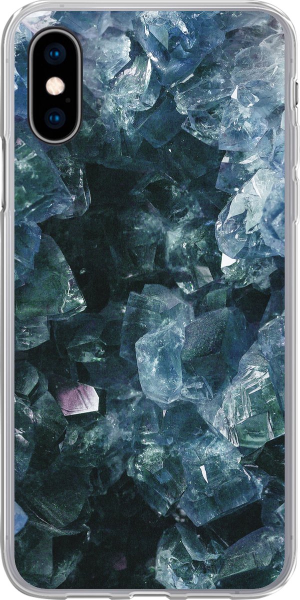 Telefoonhoesje Geschikt voor iPhone X hoesje - Edelstenen en mineralen - Kristal - Natuursteen - Siliconen Telefoonhoesje