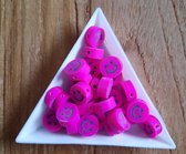 Smiley roze polymeerkralen (20stuks)-1 cm - Figuurkralen - Kleikralen - Fimokralen
