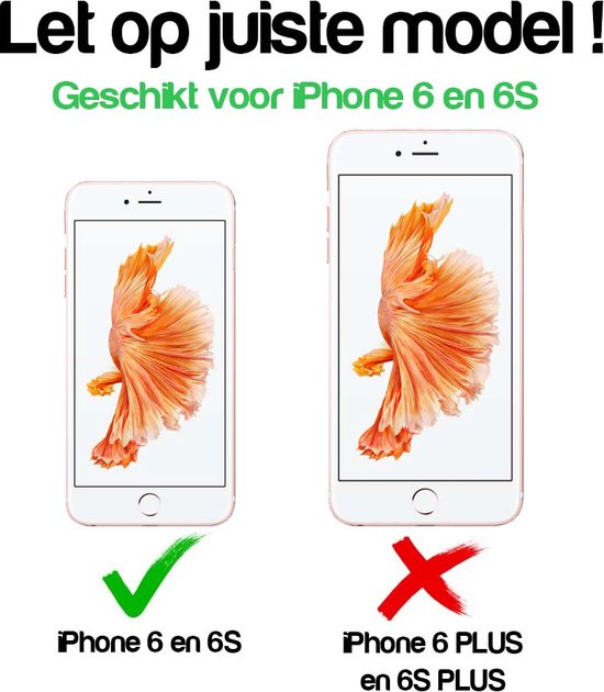 Geschikt voor iPhone 6/6s Telefoonhoesje Kunstleer met Magnetisch lipje en Pasjeshouder Book Case met Klepje - Donkerbruin - Smartphonica geschikt voor iPhone 6/6s
