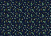 Behangpapier Kevers XXL – Insecten fotobehang – 368 x 254 cm – Donkerblauw