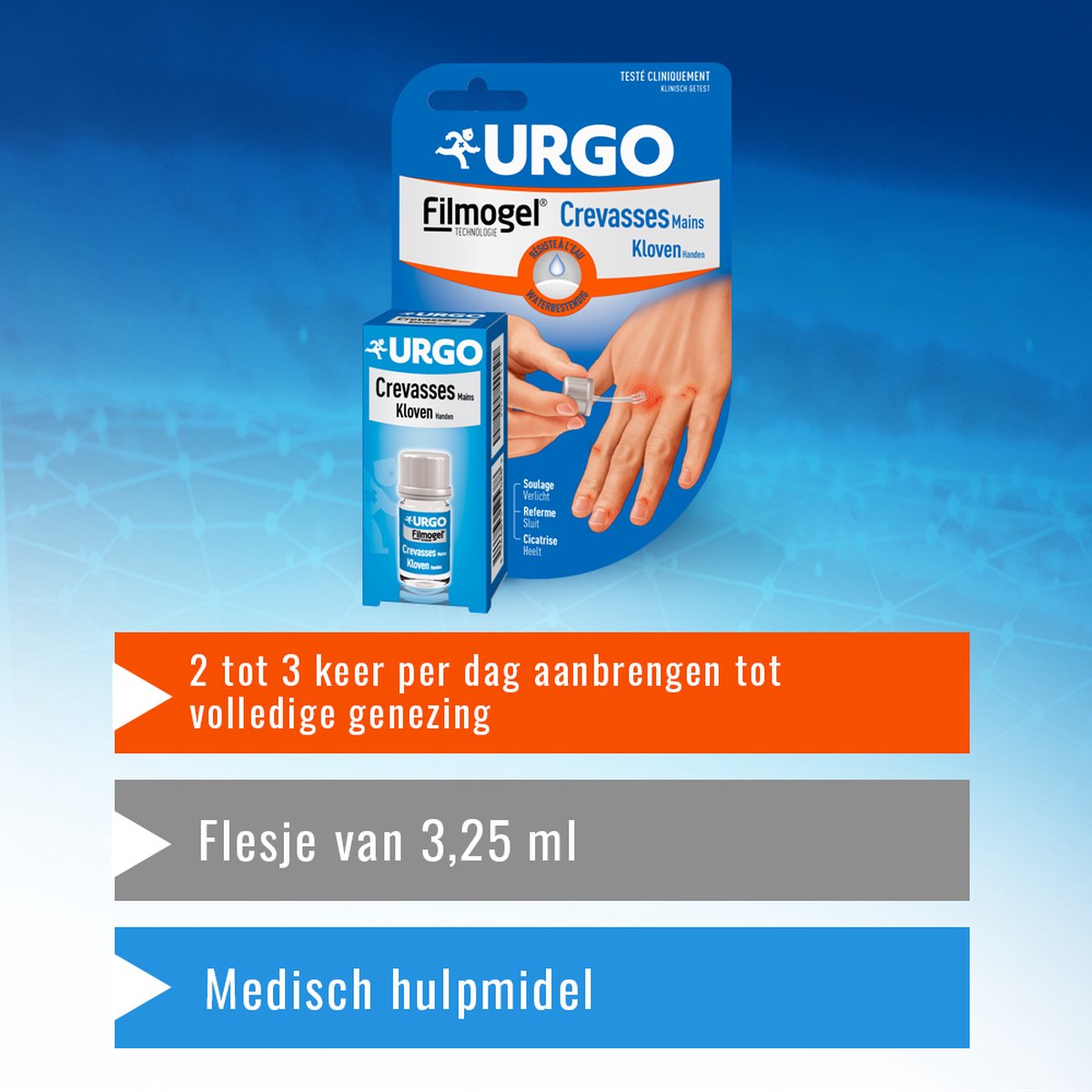 Urgo Filmogel Crevasses mains Pansement liquide - Cicatrise - Gerçures