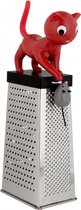 Créa Créa design - Kat en muis kaas / groente rasp - zwart / grijs - 9 x 7 x 26,5 cm