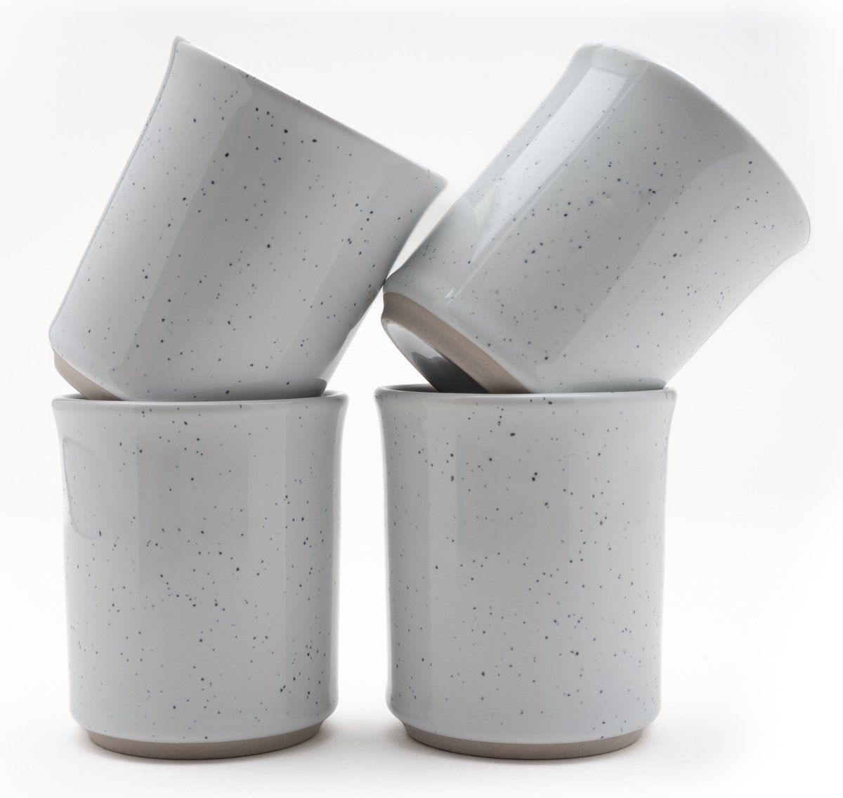 Koffiekopjes - koffiemok - koffiebeker - set van 4 kopjes - 150ML - keramiek - hip en trendy - kado voor hem & haar - wit