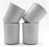 Koffiekopjes - koffiemok - koffiebeker - set van 4 kopjes - 150ML - keramiek - hip en trendy - kado voor hem & haar - wit