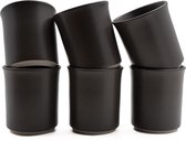 Koffiekopjes - donker antraciet - set van 6 kopjes - 150ML - koffiemokjes - koffiebeker - keramiek - hip en trendy