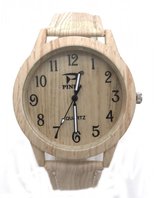 Quartz Watch Wood Look 36mm Brown horloge