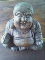 Top Trade Beeld Boeddha 21 cm hout - handgesneden