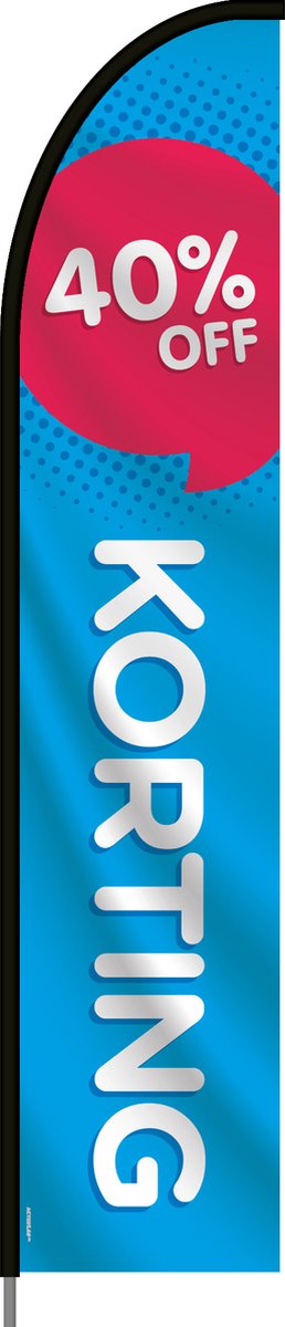 Beachflag - 40% Korting - Vlag + Hengelsysteem + Draagtas - Actievlag.nl