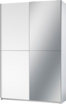 Home Meubels & interieur Slaapkamer Kledingkasten Hélio Zweefdeurkast met spiegel, uittrekbare garderobestang en extra planken