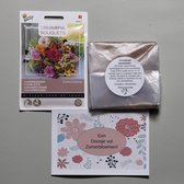Zomerbloemen- zaden- aardetablet- kaart-een bloemetje voor jou- brievenbuscadeau