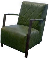 Industriële fauteuil Isabella | Lederlook Missouri groen 10 | 65 cm breed