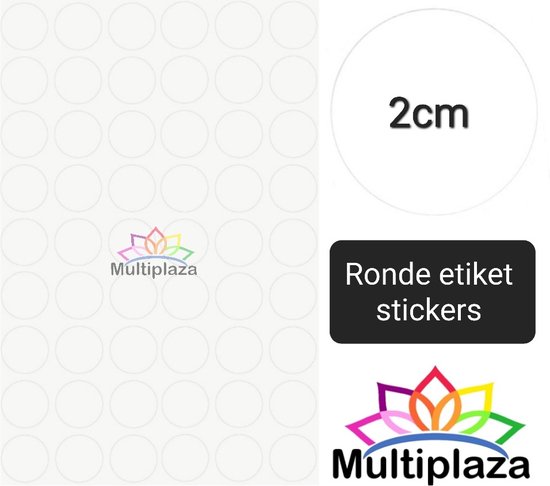 ademen Gangster mout Ronde stickers etiketten ○ Multiplaza ○ WIT ○ 20mm -10 x 54 etiketten (540)  ○ labels ○... | bol.com