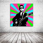 Pop Art Roy Orbison Poster in lijst - 90 x 90 cm en 2 cm dik - Fotopapier Mat 180 gr Framed - Popart Wanddecoratie inclusief lijst