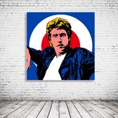 Pop Art Roger Daltrey  The Who Poster in lijst - 90 x 90 cm en 2 cm dik - Fotopapier Mat 180 gr Framed - Popart Wanddecoratie inclusief lijst