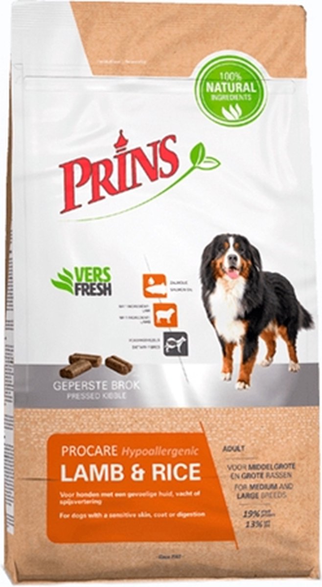Prins Prins ProCare Lam en Rijst Hypoallergic 15 kg - Hond