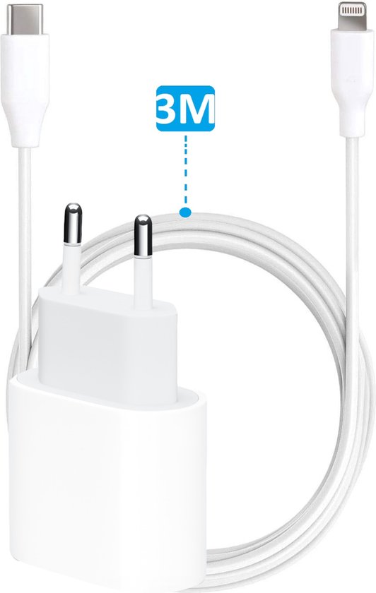 USB-C Oplader Snellader iPhone 11/12/13 met USB C naar Apple Lightning iPhone  Oplader... | bol.com