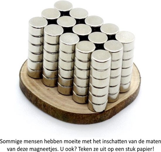 Ronde platte neodymium magneetjes 100 stuks - 5 x 3 mm - Merkloos