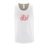 Witte Tanktop sportshirt met "No Way" Print Rood Size L