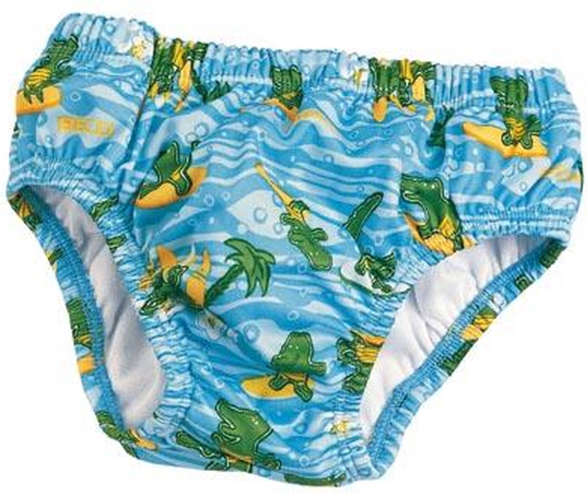 Goedkoopste BECO zwemluier, slip-vorm, blauw, krokodillen motief, Maat S 3-6 maanden / 4-8 kg