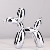 Maxium - Ballon Hond Beeldje - Zilver - 17x17x7 CM - Balloon dog - Kunst - Decoratie - Dieren - Beeld - Hond - home Design