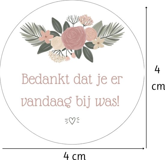 20 x Sluitsticker Bedankt Dat Je Er Vandaag Bij Was - Bedankje Communie Vormsel Doop 20 x Sluitsticker Bedankt Dat Je Er Vandaag Bij Was - Bedankje Communie Vormsel Doop