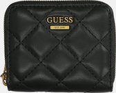 Guess Cessily Slg Small Zip Around Dames Portemonnee - Black