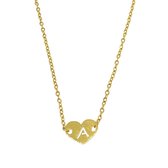 Letter ketting hartje - initiaal A - Goud - 40 cm