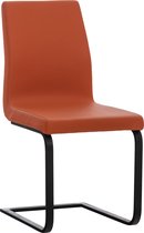 Eetkamerstoel - Stoel - Kunstleer/metaal - Oranje - 50x40x90 cm