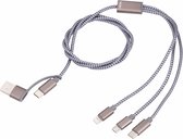 TROIKA TRIDENT |3 in 1 oplaadkabel - voor het gelijktijdig opladen van maximaal 3 apparaten via USB/USB-C naar Micro-USB/Lightning/USB-C