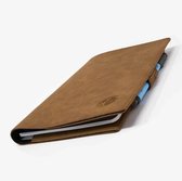 Greenstory - GreenBook  Uitwisbaar Notitieboek - A5 - Lijn & Blanco - Vegan Cover Cognac