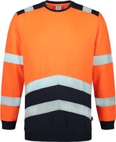 Tricorp Sweater High Visibility Bicolor 303004 Fluor Oranje-Ink - Maat XL