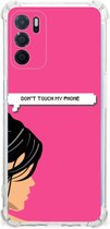 GSM Hoesje OPPO A54s | A16 | A16s Cover Case met transparante rand Woman Don't Touch My Phone