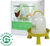 Gaun Pluimvee drinktoren – 100% gerecycled materiaal – Waterdispenser – 20x18x24 cm – Op pootjes – 1,5 Liter – Green Lemon