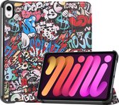 Hoes Geschikt voor iPad Mini 6 Hoes Tri-fold Tablet Hoesje Case - Hoesje Geschikt voor iPad Mini 6 Hoesje Hardcover Bookcase - Graffity