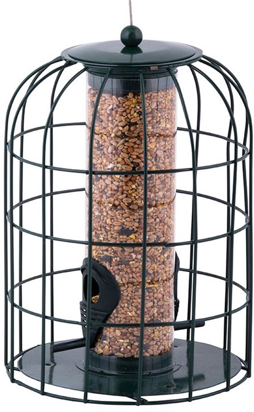 Esschert Design - Vogelvoederautomaat - Donker Groen - 18 x 18 x 33 cm