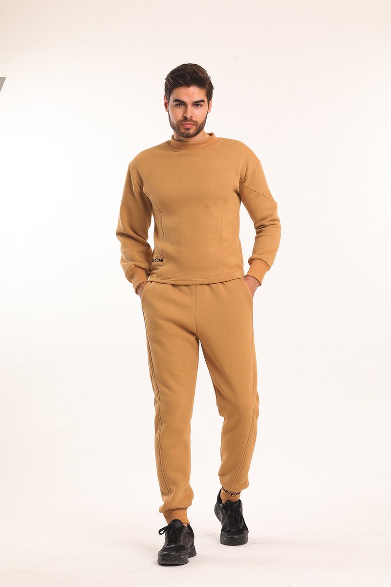 Amore Loungewear Set Heren / Broek & Sweatshirt / Camel / maat S