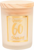 Verjaardag - Geurkaars - White/gold - Happy Birthday - 60 jaar - Giftbox wit/goud - In cadeauverpakking