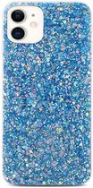 iPhone 11 hoesje - iPhone hoesjes - Apple hoesje - Glitter - Blauw - Backcover - Able & Borret