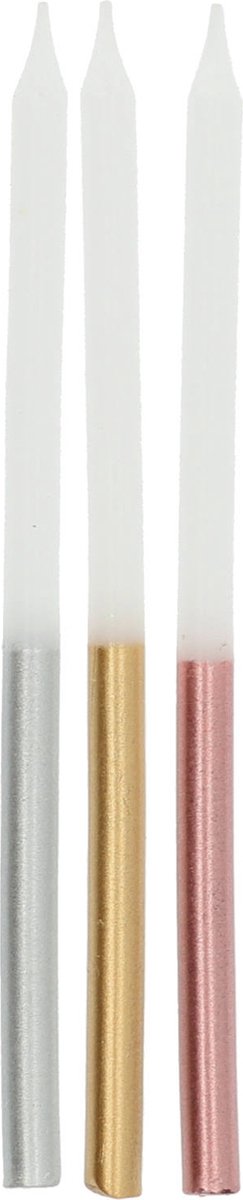 Folat - Kaarsen Glamour Metallic 10 cm - 24 stuks