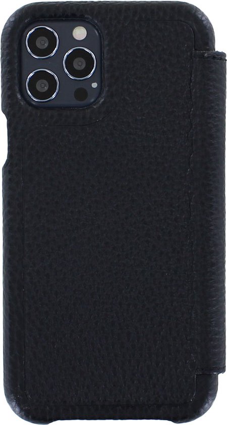 Bookcase hoesje pour iPhone 12 Pro Max - Graffi - Zwart uni - Cuir