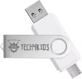 USB stick | Dual USB | USB C | USB 4 | 64 GB | Wit | Tech4kids