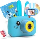 RuwieBo - Kindercamera - Digitaal - Kids camera - konijn - Met 5 Mini-games & Filters - Incl. 32 GB Geheugenkaart + Stickers