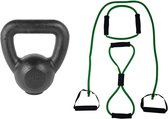 Tunturi - Fitness Set - Kettlebell 8kg - Tubing set Groen