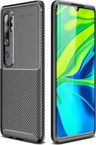 Xiaomi Mi Note 10 Pro Hoesje - Mobigear - Racing Serie - TPU Backcover - Zwart - Hoesje Geschikt Voor Xiaomi Mi Note 10 Pro