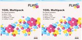 FLWR - Cartridges / Epson 16XL Multipack (2 sets) / zwart en kleur / Geschikt voor Epson