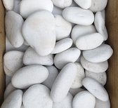 Happy Stones - Wit - 15 stuks - Beach Pebbles - Ronde en gladde stenen - Keien beschilderen - Schilderen van steentjes - Verven kinderen